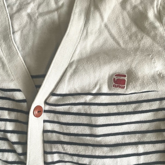 G-STAR RAW MEN'S CL HARI CARDIGAN STRIPED BLUE - Picture 2 of 5